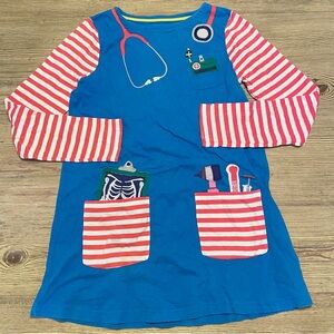 Mini Boden Doctor Appliqué Dress with Red & White Stripes
